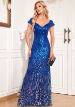 Plus Size Women long sleeve v neck sexy fishtail formal party evening dress Plus Size Women long sleeve v neck sexy fishtail formal party evening dress