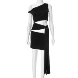 Women’s Summer Fashion Slash-Shoulder Lace-Up Mini Dress