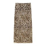 Women spring leopard print Strapless Top and Skirt two-piece set