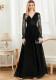 Women long sleeve v-neck ruffle sleeve bridesmaid dress fishtail formal party evening dress
