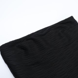 Women spring pleated multi-layer puffy strapless dress