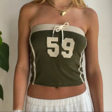 Y2K Strapless Print Trendy Vest