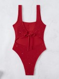 Sexy Solid Color One-Piece Swimsuit