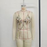 Layered Sequin Shell Bra Body Chain Necklace