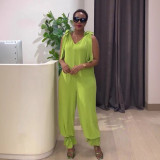 Casual Lace-Up strap Loose-Leg Jumpsuit