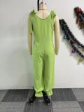 Casual Lace-Up strap Loose-Leg Jumpsuit