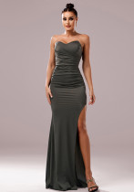 Luxury Strapless Fishtail Evening Gown