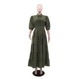 Polka Dot Casual Summer Short Sleeve Long Dress