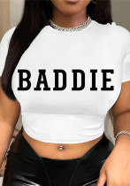 Sexy Summer Fashion Slim Fit Printed Crop Tee