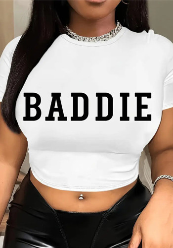 Sexy Summer Fashion Slim Fit Printed Crop Tee