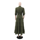 Polka Dot Casual Summer Short Sleeve Long Dress