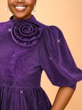 Women Solid Party Formal Party Floral Dresses
