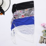 Women Irregular Side Tie Half-length Shirt Four-piece Set