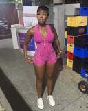 Women Casual Sexy Zipper Jumpsuit