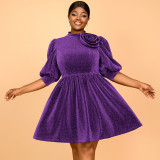 Women Solid Party Formal Party Floral Dresses
