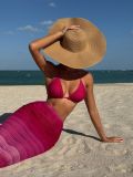 Women gradient mesh beach long skirt sexy bikini bikini Three-Piece