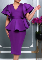 Women Elegant Ruffled African Dress