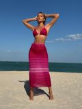 Women gradient mesh beach long skirt sexy bikini bikini Three-Piece