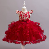 Girls Bow Formal Party Dress