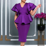 Women Elegant Ruffled African Dress