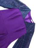 Women Elegant Lantern Sleeve Ruffled Bodycon Party Dress
