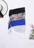 Women Irregular Side Tie Half-length Shirt Four-piece Set