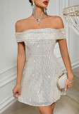 Women Party Sexy Backless Sequin Dress