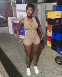 Women Casual Sexy Zipper Jumpsuit