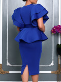 Women Elegant Ruffled African Dress