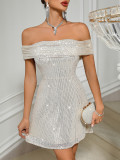 Women Party Sexy Backless Sequin Dress