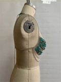 Multi-Layer Beaded Tassel Chest Chain Sexy Body Chain Top