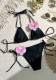 Women Sexy Lace Bikini Flower Two Pieces Swimsuit