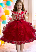 Girls Bow Formal Party Dress