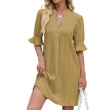 Women Sexy Solid Dress