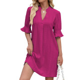 Women Sexy Solid Dress