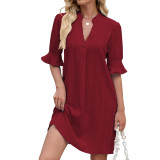 Women Sexy Solid Dress