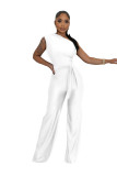 Women's Sexy Solid Color Fashion One-Shoulder Slash Shoulder Jumpsuit