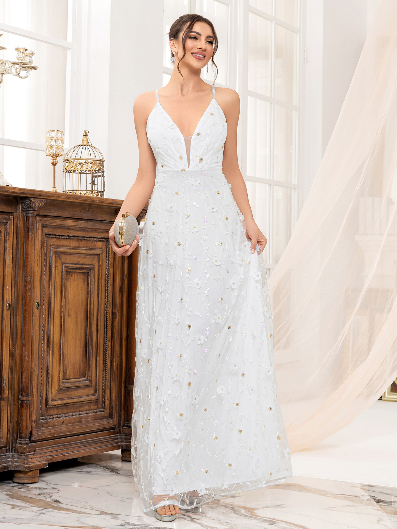 Formal Wedding Dress Luxury Strapless Evening Gown