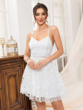 Elegant Strap Lace Formal Party Short Dress