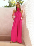 Women's Summer Halter Neck Wide-Leg Jumpsuit