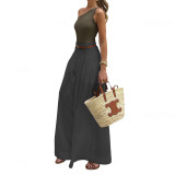 Spring and Summer Fashion Women's Casual Wide-Leg Pleated Trousers