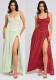 Women Sexy Floral Strap High Slit Long Dress