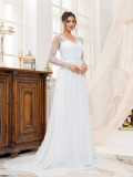 Lace Patchwork Luxury Formal Wedding Dress