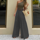 Spring and Summer Fashion Women's Casual Wide-Leg Pleated Trousers