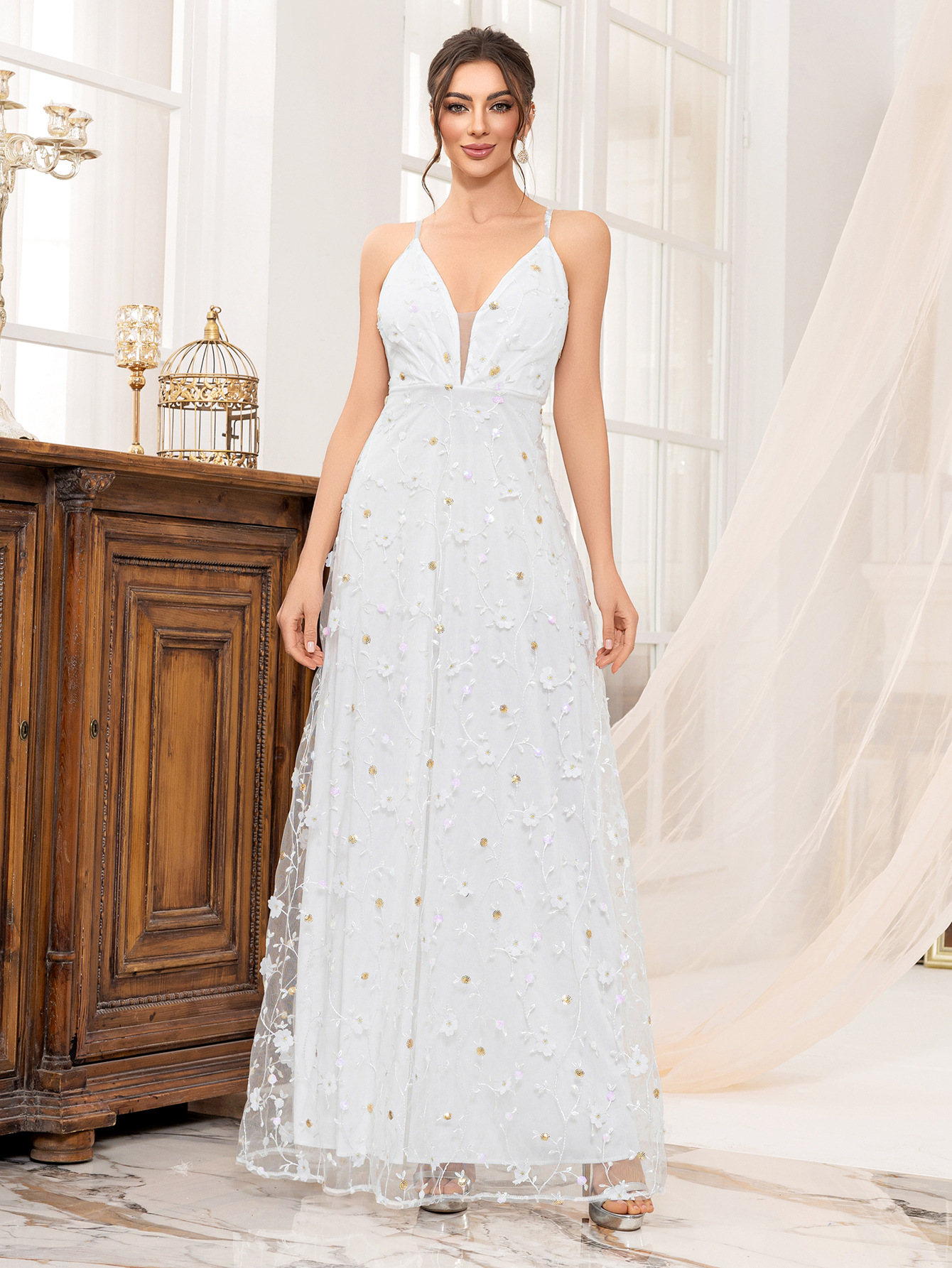 Formal Wedding Dress Luxury Strapless Evening Gown