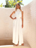 Women's Summer Halter Neck Wide-Leg Jumpsuit