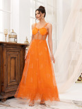 Women's Cocktail Dress Sexy Mesh Strap Bridesmaids Gown