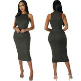 Women's Sexy Solid Color Fashion Sleeveless Bodycon Dress