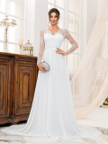 Lace Patchwork Luxury Formal Wedding Dress