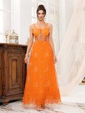 Women's Cocktail Dress Sexy Mesh Strap Bridesmaids Gown